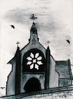 Irish Church, 1994 (charcoal on paper) 