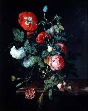 Flowers in a Glass Vase 1667