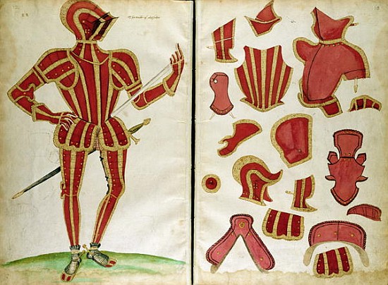 Suit of Armour for the Earl of Leicester from `An Elizabethan Armourer''s Album'' von Jacobe Halder