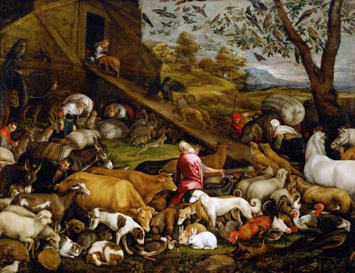 Einzug der Tiere in die Arche von Jacopo Bassano
