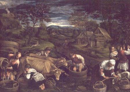 Harvest, (Moses receives the Ten Commandments) von Jacopo Bassano