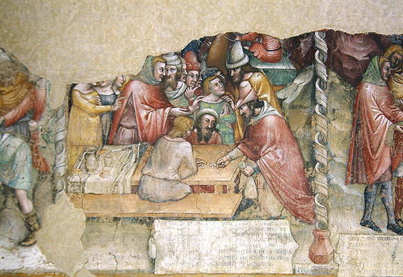 Joseph sold by brothers (fresco) von Jacopo da Bologna