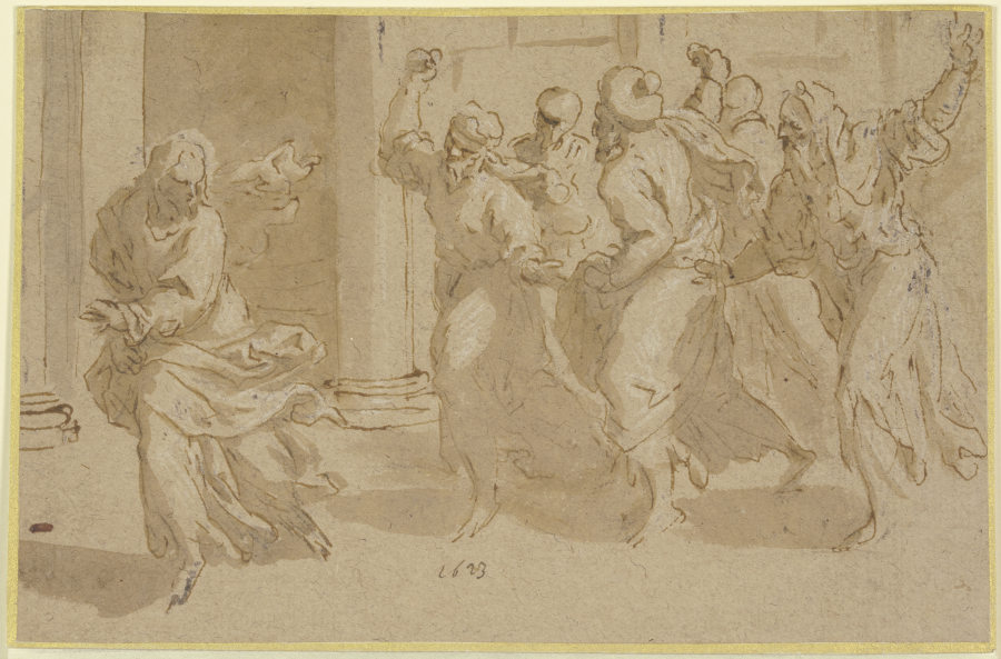 Christus entweicht vor den Pharisäern von Jacopo Palma il Giovane