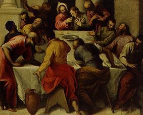 Das letzte Abendmahl. von Jacopo Palma il Giovane