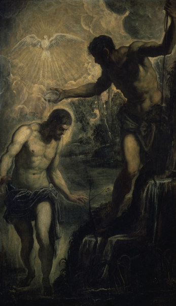 Tintoretto / Baptism of Christ von Jacopo Robusti Tintoretto