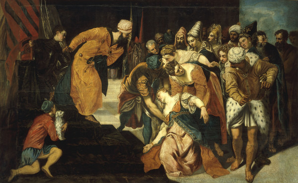 Tintoretto / Esther Faints / Painting von Jacopo Robusti Tintoretto