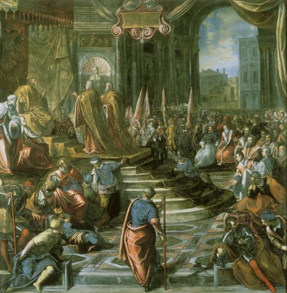 Tintoretto / Papal-Venetian Peace Deleg. von Jacopo Robusti Tintoretto