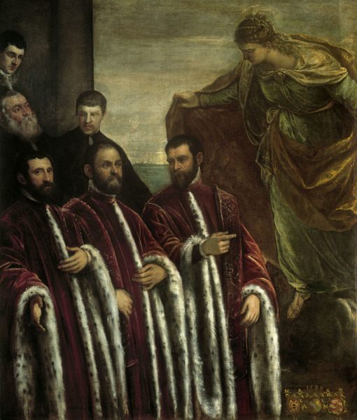 Tintoretto / Treasurers & St.Justina von Jacopo Robusti Tintoretto