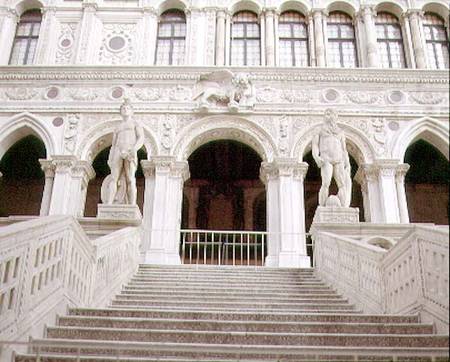 View of the Scala dei Giganti designed by Antonio Rizzo (1484-1501) with statues of Mars and Neptune von Jacopo Sansovino