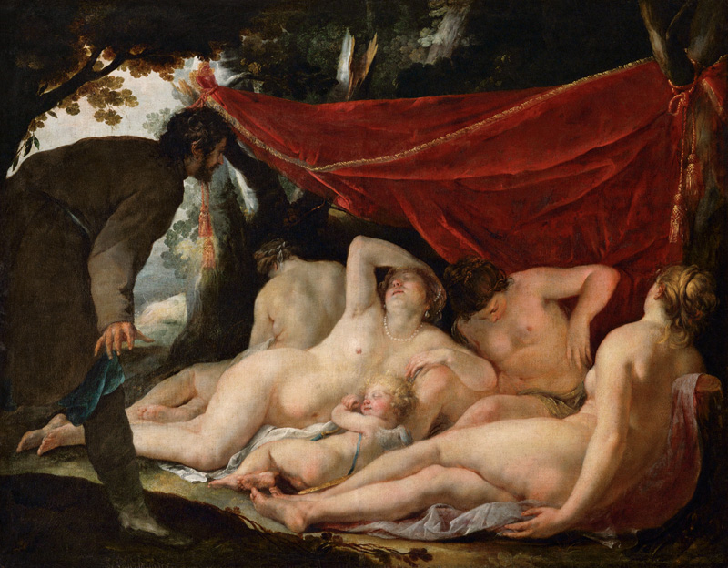 Venus and the Graces Surprised by a Mortal von Jacques Blanchard