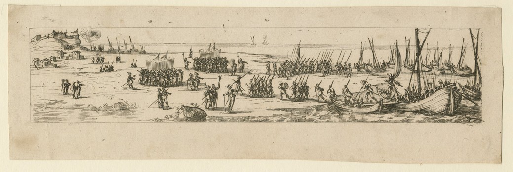 Landung der Truppen bei der Belagerung von La Rochelle von Jacques Callot
