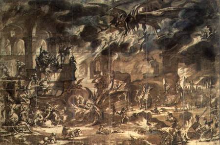 The Temptation of St. Anthony, 1630s (black chalk, pen and ink, brown von Jacques Callot