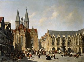 Altstadtmarkt in Braunschweig von Jacques François Carabain