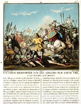 Victory Gained Over the English by Louis VIII (1187-1226) at La Roche aux-Moines, engraved by Jean B 1767