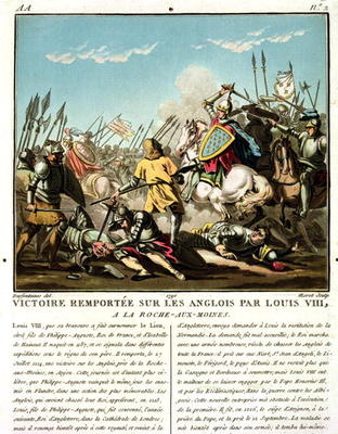 Victory Gained Over the English by Louis VIII (1187-1226) at La Roche aux-Moines, engraved by Jean B von Jacques Francois Joseph Swebach