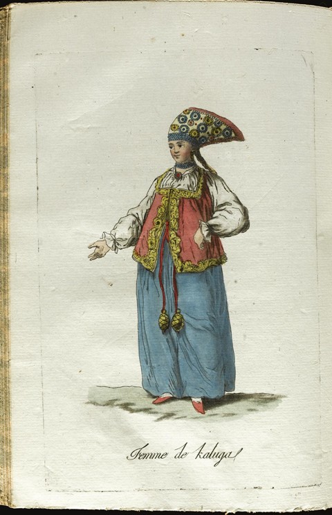 Mädchen von Kaluga in festlicher Kleidung von Jacques Grasset de Saint-Sauveur