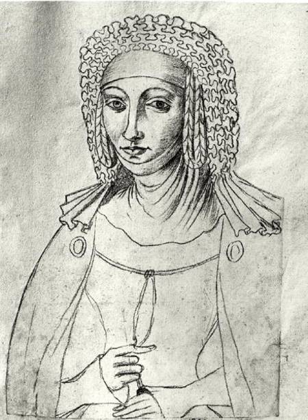 Ms.266 fol.53 Marguerite de France (1310-82), from 'Recueil d'Arras' von Jacques Le Boucq