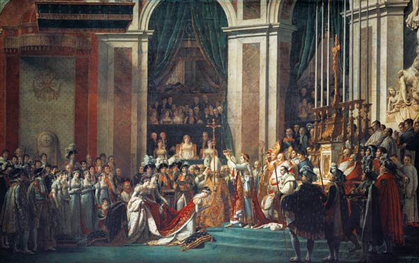 Die Krönung Napoléons I. und der Kaiserin Josephine in der Kathedrale Notre-Dame in Paris am 2. Deze von Jacques Louis David