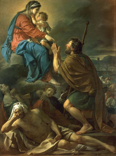 Saint Roch intercedant la Vierge pour la guerison des pestiferies von Jacques Louis David