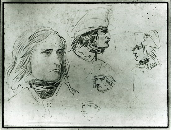 Sketches of Napoleon Bonaparte, 1797 (pencil) von Jacques Louis David