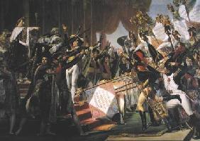 The Distribution of the Eagle Standards, 5th December 1804, detail of the standard bearers 1808-10