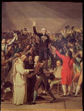 The Tennis Court Oath, 20th June 1789, detail of the group surrounding Bailly 1791