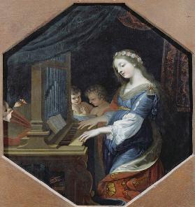 St. Cecilia Playing the Organ