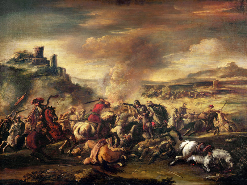 Combat of the Cavalry von Jacques (Le Bourguignon) Courtois