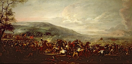 Battle between the Hungarians and Turkish von Jacques (Le Bourguignon) Courtois