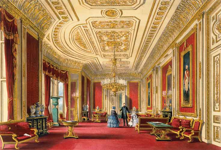 The Crimson Drawing Room, Windsor Castle von James Baker Pyne