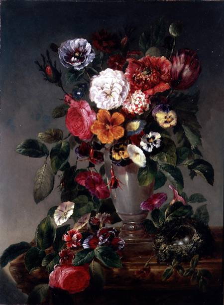 Still Life of Various Flowers in an Urn von James Charles Ward