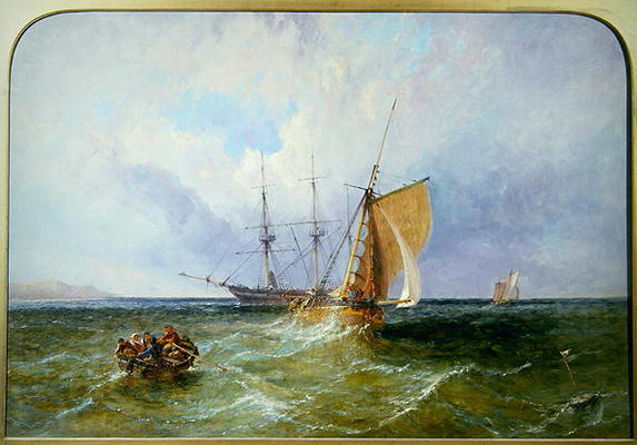 Shipping off the Coast, 1871 (oil on canvas) von James Edwin Meadows
