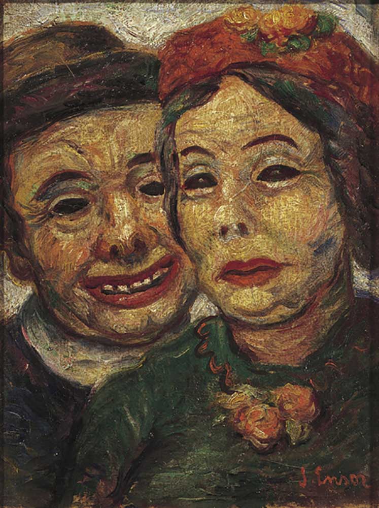 Das maskierte Paar, 1927 von James Ensor