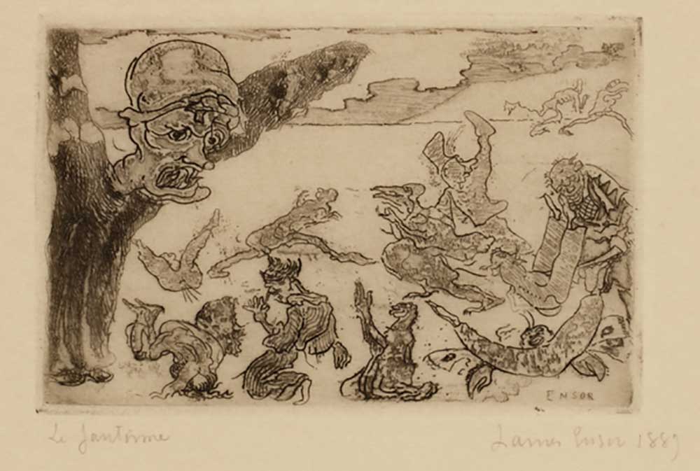 Die Erscheinung, 1889 von James Ensor