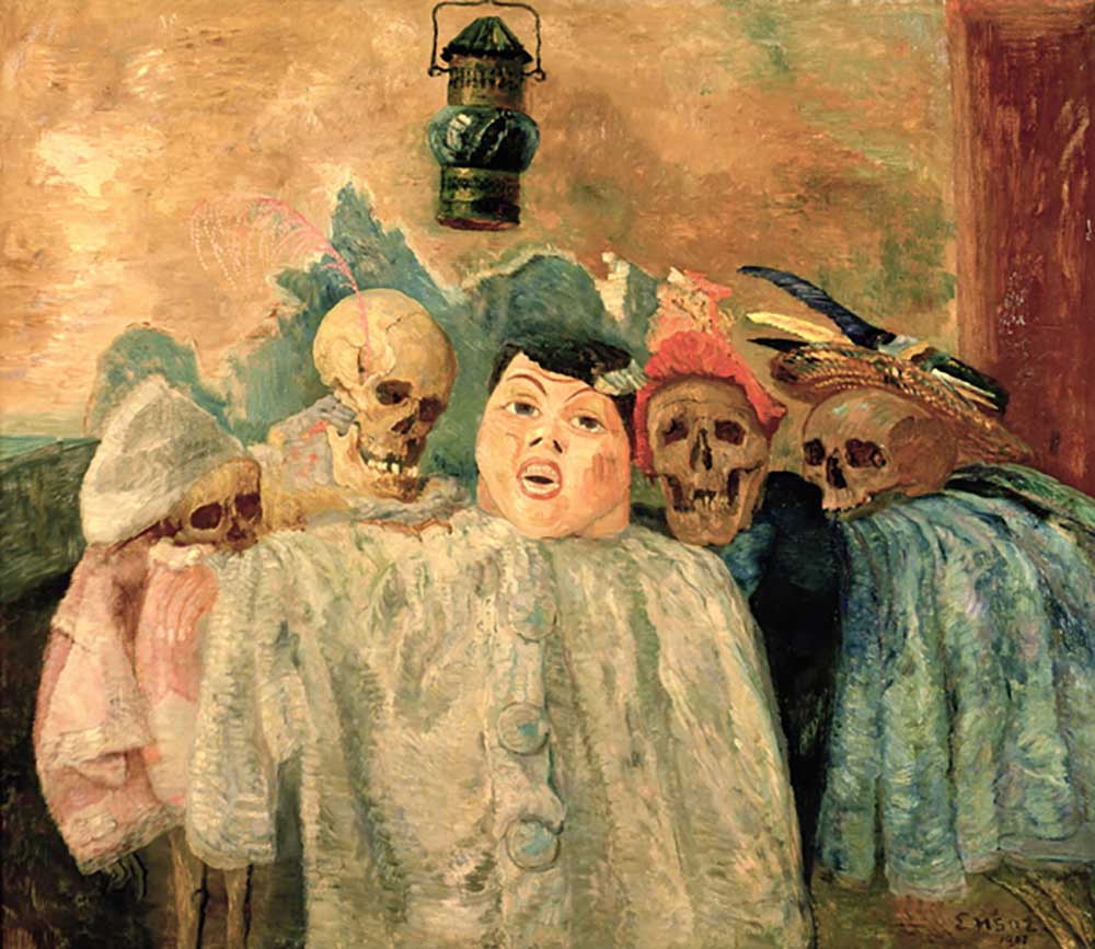 Pierrot und Skelette, 1907 von James Ensor