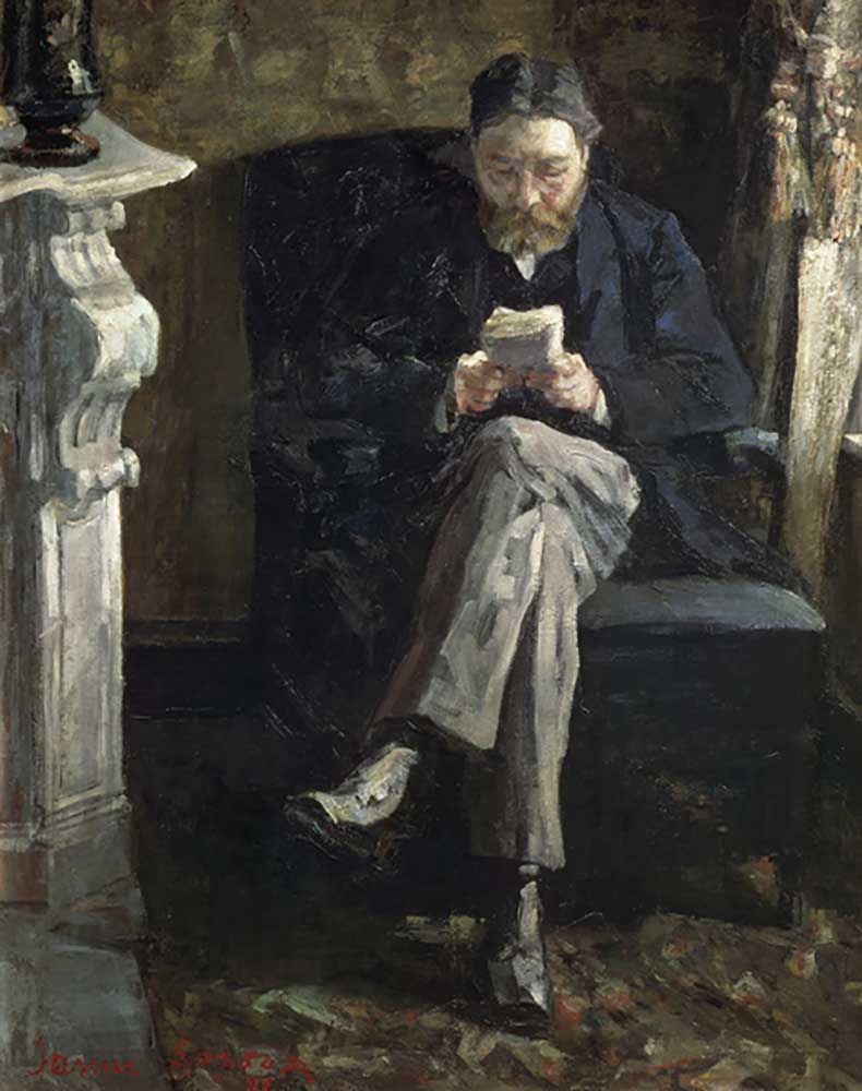 Porträt des Vaters des Künstlers, 1881, von James Ensor (1860-1949), Öl auf Leinwand. Belgien, 19. J von James Ensor