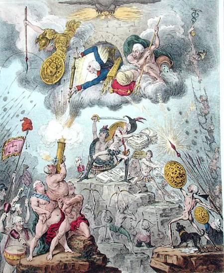 Confederated Coalition, or The Giants Storming Heaven, published by Hannah Humphrey in 1804 (etching von James Gillray
