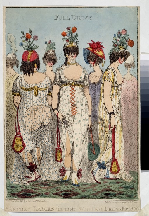 Pariser Damen in Winterkleidung. Mode des Jahres 1800 von James Gillray