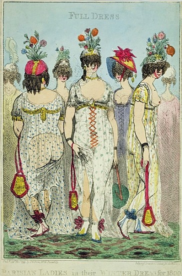 Parisian Ladies in Winter Dresses for 1800, 1799 (copper engraving & w/c) von James Gillray