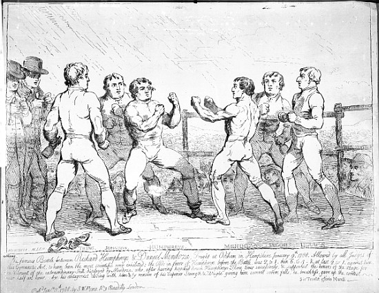 The Famous Battle Between Richard Humphreys and Daniel Mendoza, January 9th 1788 von James Gillray