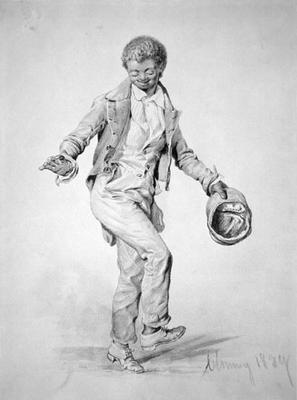 Black boy dancing, 1839 (pencil on paper) von James Goodwin Clonney
