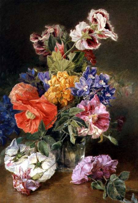 Roses, Poppy and Pelargonia von James Holland
