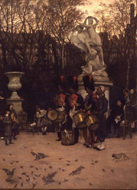 Beating the Retreat in the Tuileries Gardens von James Jacques Tissot