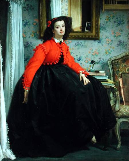 Portrait of Mlle. L.L. (Young Lady in a Red Jacket) von James Jacques Tissot