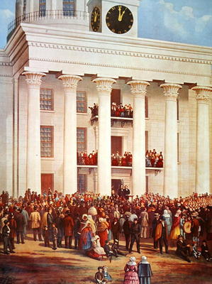 Inauguration of Jefferson Davis at Senate House, Montgomery, Alabama, 18th February, 1861 (oil on ca von James Massolon