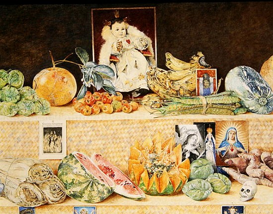 Fruit-stall, La Lagunilla, 1998 (oil on canvas) (detail of 240164)  von  James  Reeve