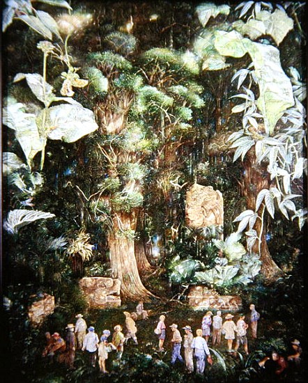 Jehovah''s Witnesses lost in the Jungle, 1989 (oil on canvas)  von  James  Reeve