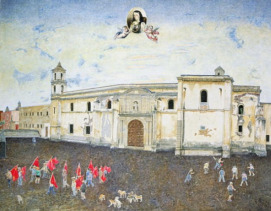 Political Protest, the Cloister of Sor Juana de la Cruz (1648-95) 2001 (oil on canvas)  von  James  Reeve