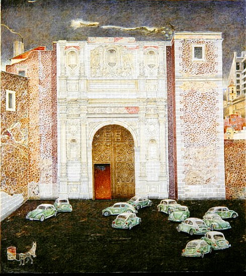 Taxi Depot, San Lazaro, Mexico City, 2003 (oil on canvas)  von  James  Reeve