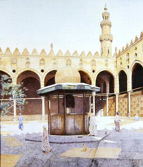 The Kiosk in the Courtyard of the al-Maridani Mosque, Cairo, 1986 (oil on canvas)  von  James  Reeve